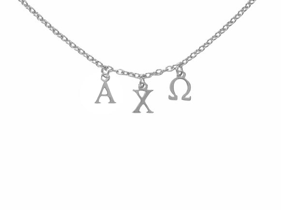Alpha Chi Omega Choker Dangle Necklace Stainless Steel