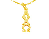 Alpha Chi Omega Sorority Lavalier Necklace Gold Filled