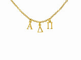 Alpha Delta Pi Choker Dangle Necklace Gold Filled