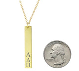 Alpha Delta Pi Vertical Bar Necklace Gold Filled