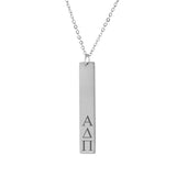 Alpha Delta Pi Vertical Bar Necklace Stainless Steel