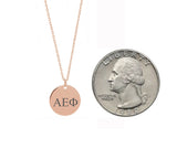 Alpha Epsilon Phi Dainty Sorority Necklace Rose Gold Filled