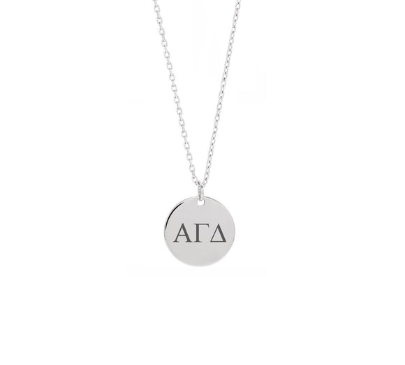 Alpha Gamma Delta Dainty Sorority Necklace Stainless Steel