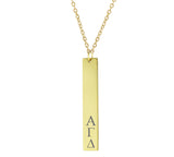 Alpha Gamma Delta Vertical Bar Necklace Gold Filled