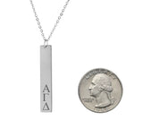 Alpha Gamma Delta Vertical Bar Necklace Stainless Steel
