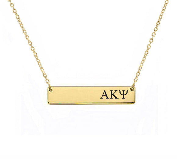 Alpha Kappa Psi Sorority Horizontal Bar Necklace