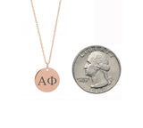 Alpha Phi Dainty Sorority Necklace Rose Gold Filled