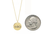 Alpha Phi Omega Dainty Sorority Necklace Gold Filled