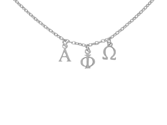 Alpha Phi Omega Choker Dangle Necklace Stainless Steel