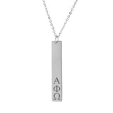 Alpha Phi Omega Vertical Bar Necklace Stainless Steel