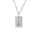 Alpha Phi Mini Dog Tag Necklace Stainless Steel