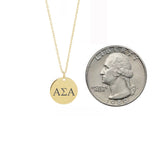 Alpha Sigma Alpha Dainty Sorority Necklace Gold Filled