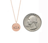 Alpha Sigma Alpha Dainty Sorority Necklace Rose Gold Filled