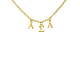 Alpha Sigma Alpha Choker Dangle Necklace Gold Filled