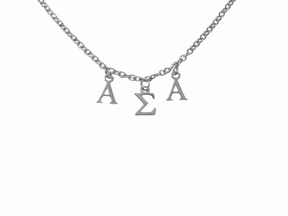 Alpha Sigma Alpha Choker Dangle Necklace Stainless Steel