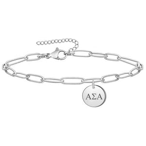 Alpha Sigma Alpha Paperclip Bracelet Stainless Steel