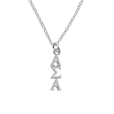 Alpha Sigma Alpha Sorority Lavalier Necklace Silver Plated
