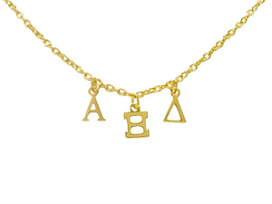 Alpha Xi Delta Choker Dangle Necklace Gold Filled