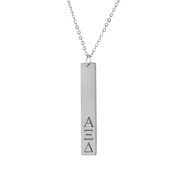 Alpha Xi Delta Vertical Bar Necklace Stainless Steel
