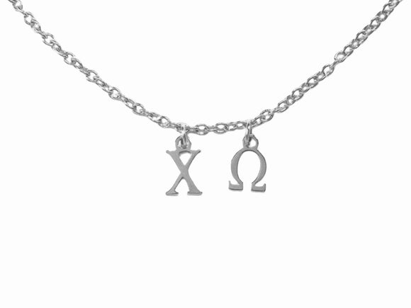Chi Omega Choker Dangle Necklace Stainless Steel