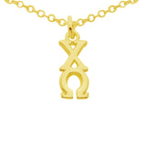 Chi Omega Sorority Lavalier Necklace Gold Filled