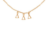 Tri Delta Delta Delta Choker Dangle Necklace Rose Gold Filled