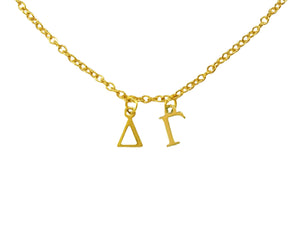 Delta Gamma Choker Dangle Necklace Gold Filled