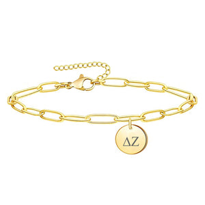 Delta Zeta Paperclip Bracelet Gold Filled