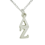 Delta Zeta Sorority Lavalier Necklace Silver Plated