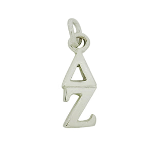 Delta Zeta Sorority Lavalier Necklace Silver Plated