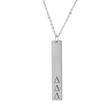 Tri Delta Delta Delta Vertical Bar Necklace Stainless Steel