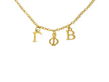 Gamma Phi Beta Choker Dangle Necklace Gold Filled