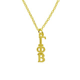 Gamma Phi Beta Sorority Lavalier Necklace Gold Filled