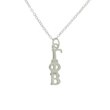 Gamma Phi Beta Sorority Lavalier Necklace Silver Plated