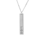 Gamma Phi Beta Vertical Bar Necklace Stainless Steel