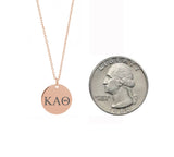 Kappa Alpha Theta Dainty Sorority Necklace Rose Gold Filled