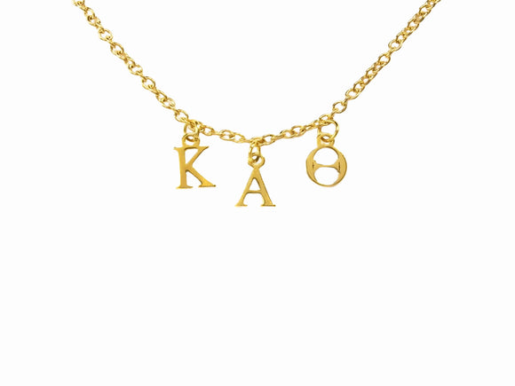 Kappa Alpha Theta Choker Dangle Necklace Gold Filled