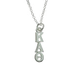 Kappa Alpha Theta Sorority Lavalier Necklace Silver Plated