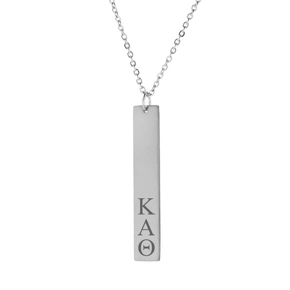 Kappa Alpha Theta Vertical Bar Necklace Stainless Steel