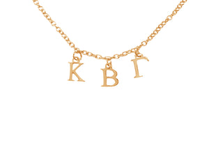 Kappa Beta Gamma Choker Dangle Necklace Rose Gold Filled
