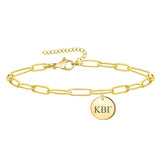 Kappa Beta Gamma Paperclip Bracelet Gold Filled