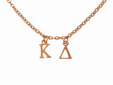 Kappa Delta Choker Dangle Necklace Rose Gold Filled