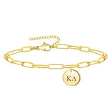 Kappa Delta Paperclip Bracelet Gold Filled