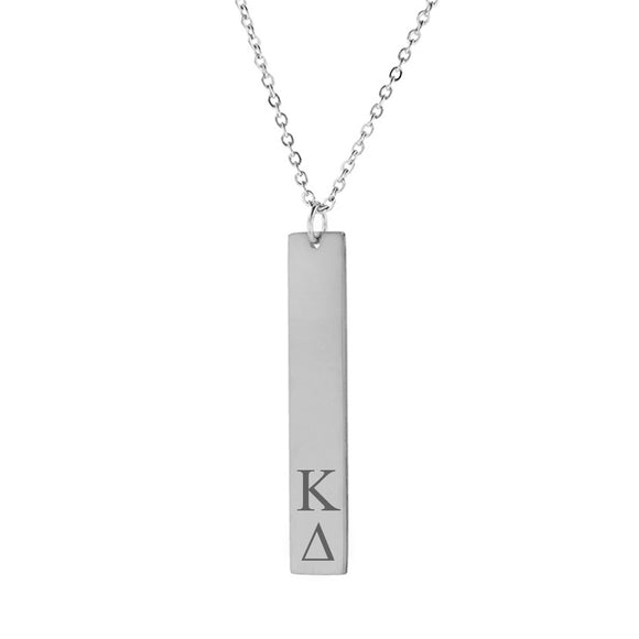 Kappa Delta Vertical Bar Necklace Stainless Steel