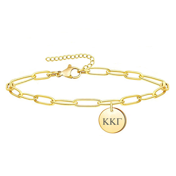 Kappa Kappa Gamma Paperclip Bracelet Gold Filled