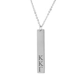 Kappa Kappa Gamma Vertical Bar Necklace Stainless Steel