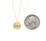 Omega Phi Alpha Dainty Sorority Necklace Gold Filled
