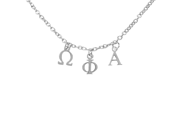 Omega Phi Alpha Choker Dangle Necklace Stainless Steel