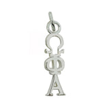 Omega Phi Alpha Sorority Lavalier Necklace Silver Plated