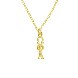 Omega Phi Alpha Sorority Lavalier Necklace Gold Filled